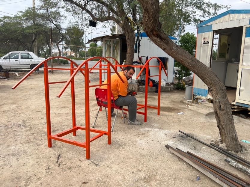 Preparation and painting of air conditioner canopy