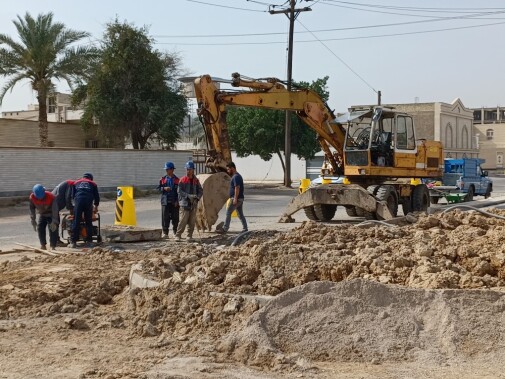 Digging a trench